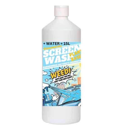 Plant Based Eco Car Screen Wash Concentrate - Streak-Free, Powerful Dirt & Debris Removal